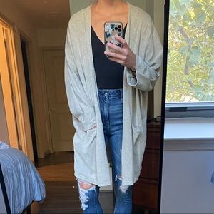 Oversized Beige Cardigan